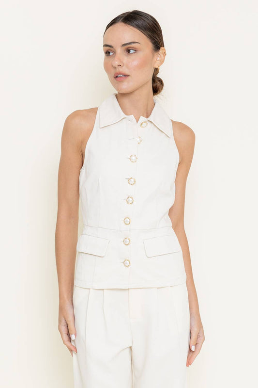 Bamboo Denim Vest Top