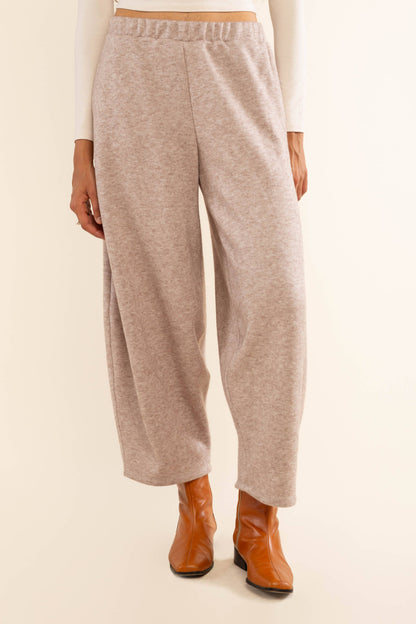 Orion Knit Lantern Pant: Dk Oatmeal