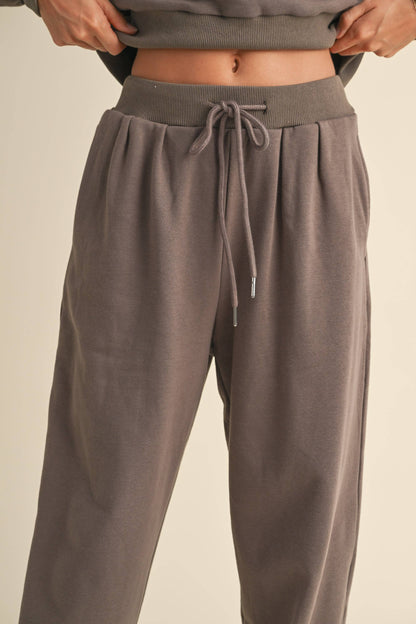 Pleated Sweatpants - Mocha