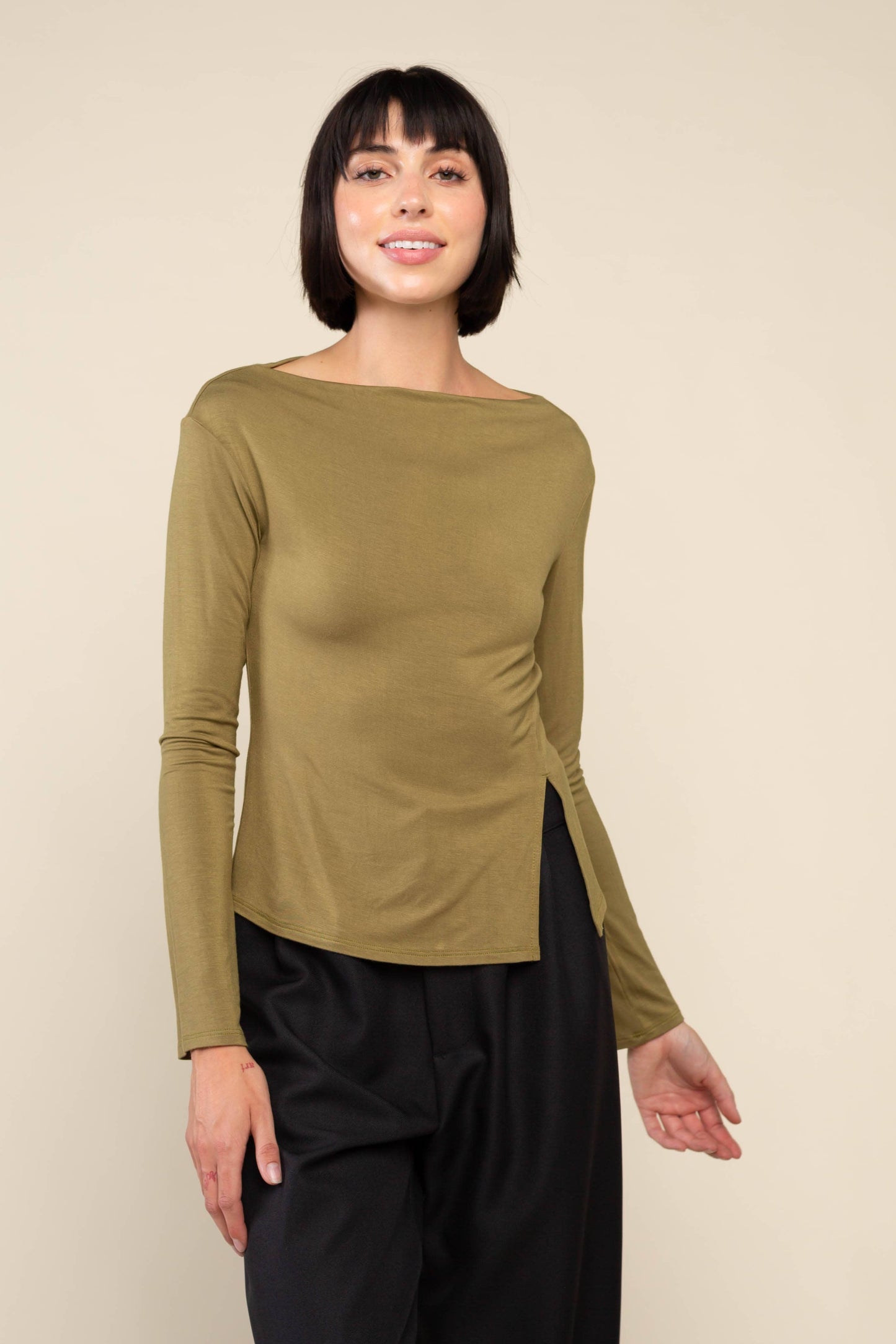 Salem Long Sleeve Boat Neck Top