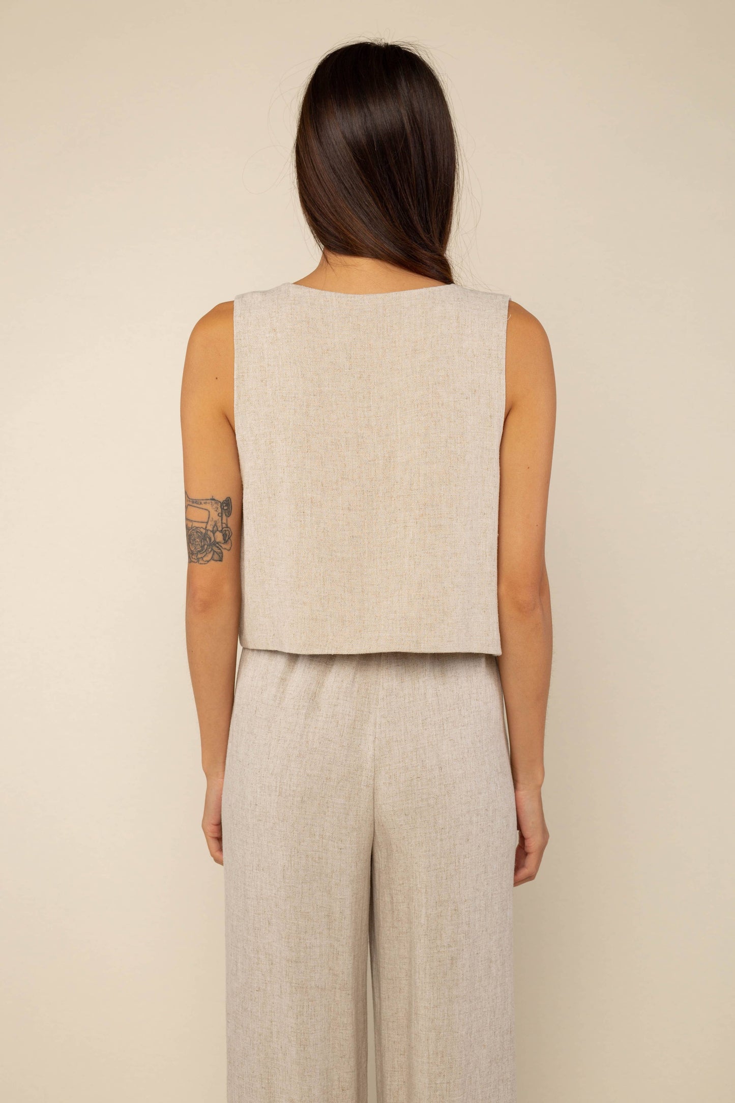Linen Vest Button Up