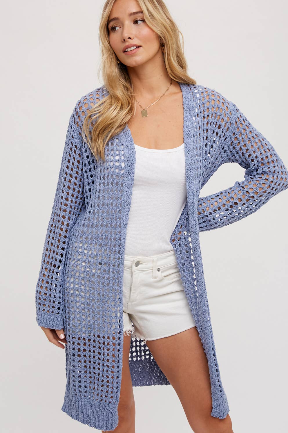 Open Knit Longline Cardigan