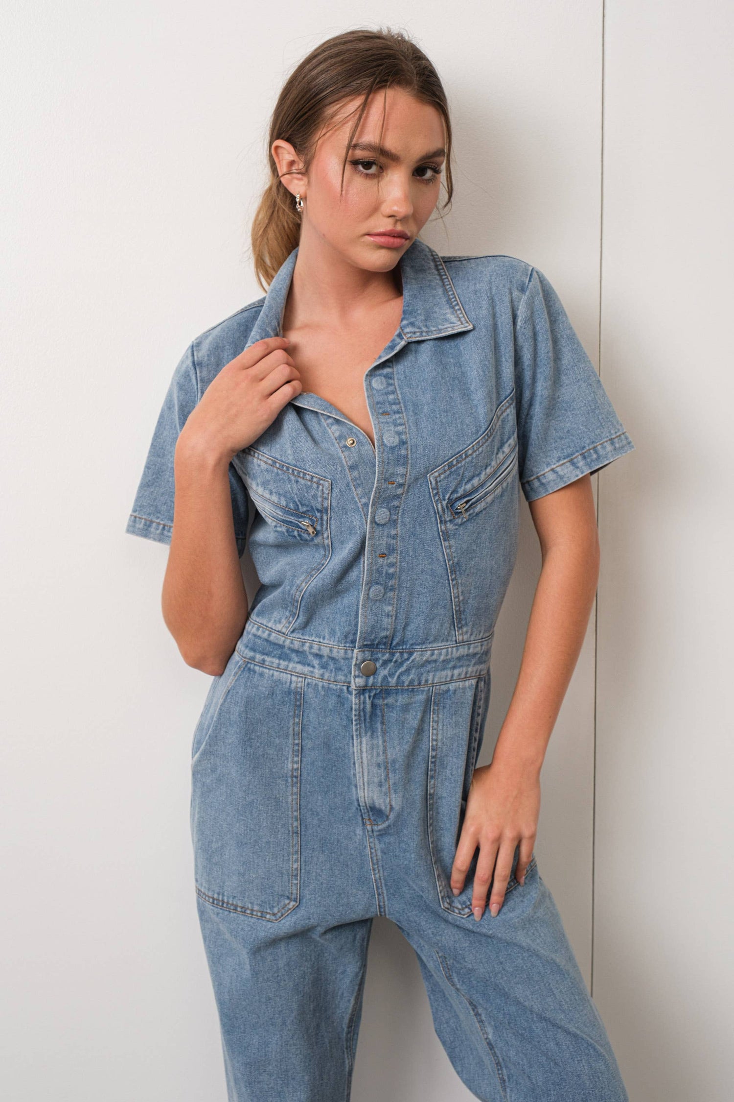 Denim Utility Jumpsuit