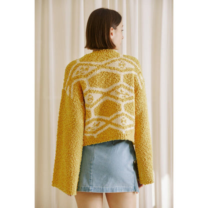 Mustard Abstract Sweater