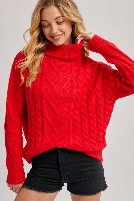Scallop Hem Ruby Sweater
