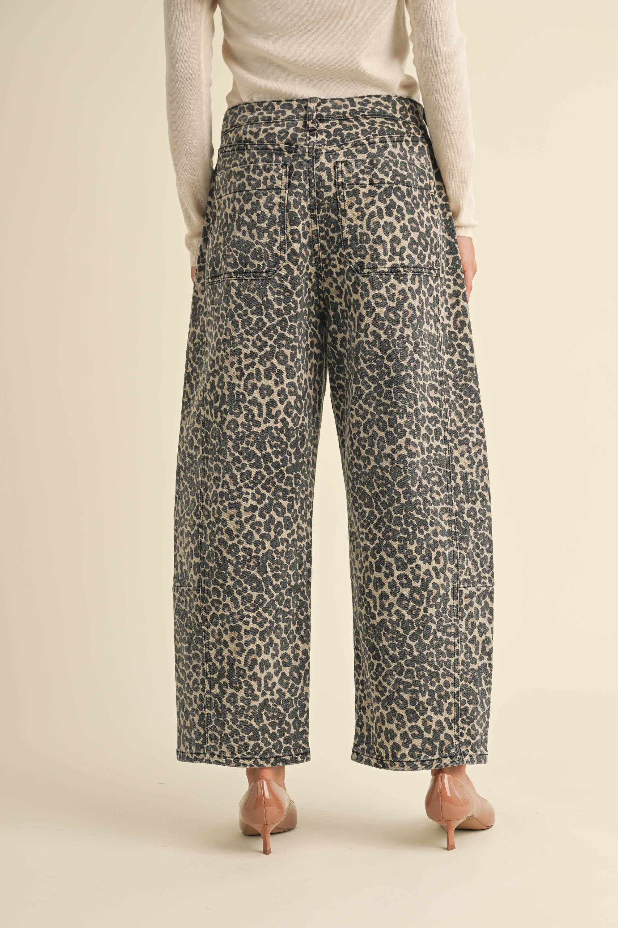 Leopard Barrel Pants