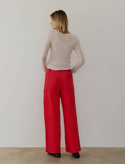 Nadya Corduroy Pants - Red