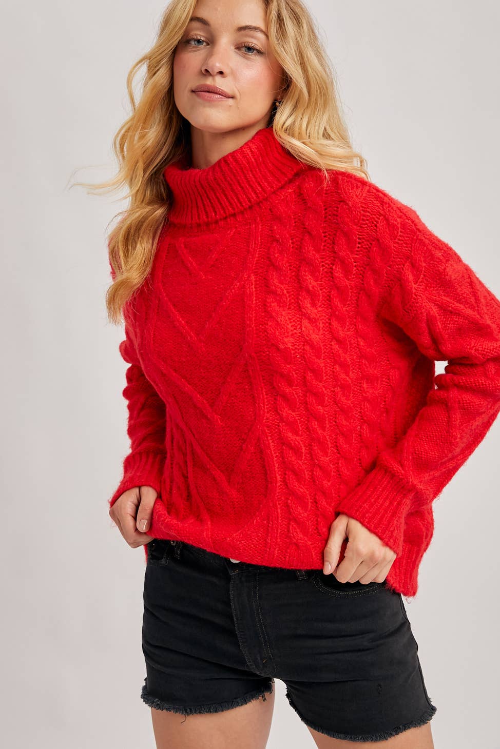 Scallop Hem Ruby Sweater