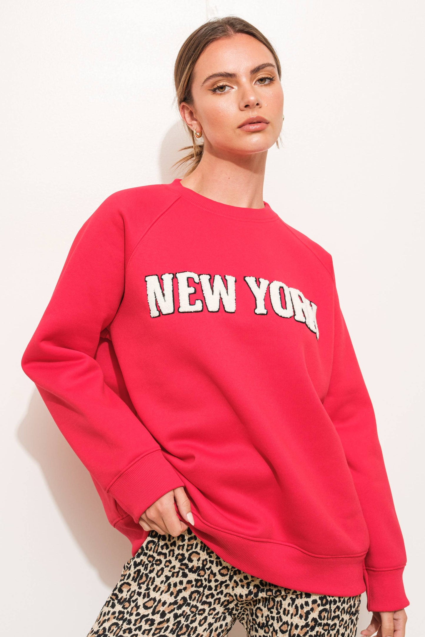 Red New York Raglan Sweatshirt