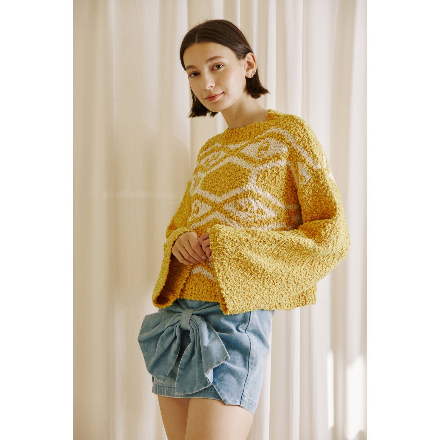 Mustard Abstract Sweater