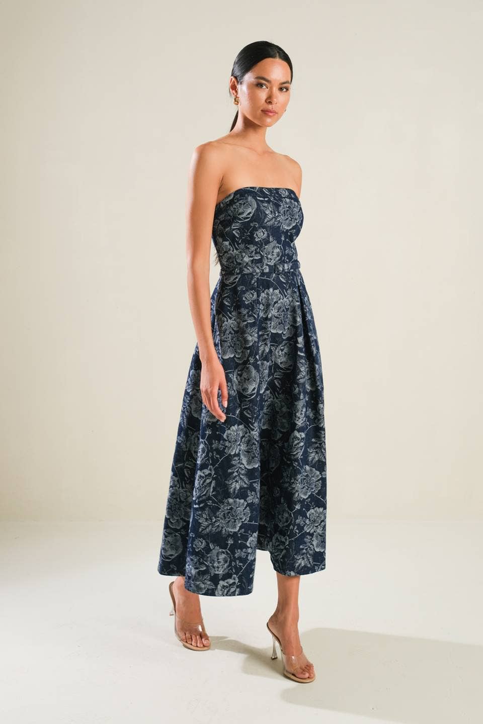 Jacquard Denim Midi Dress