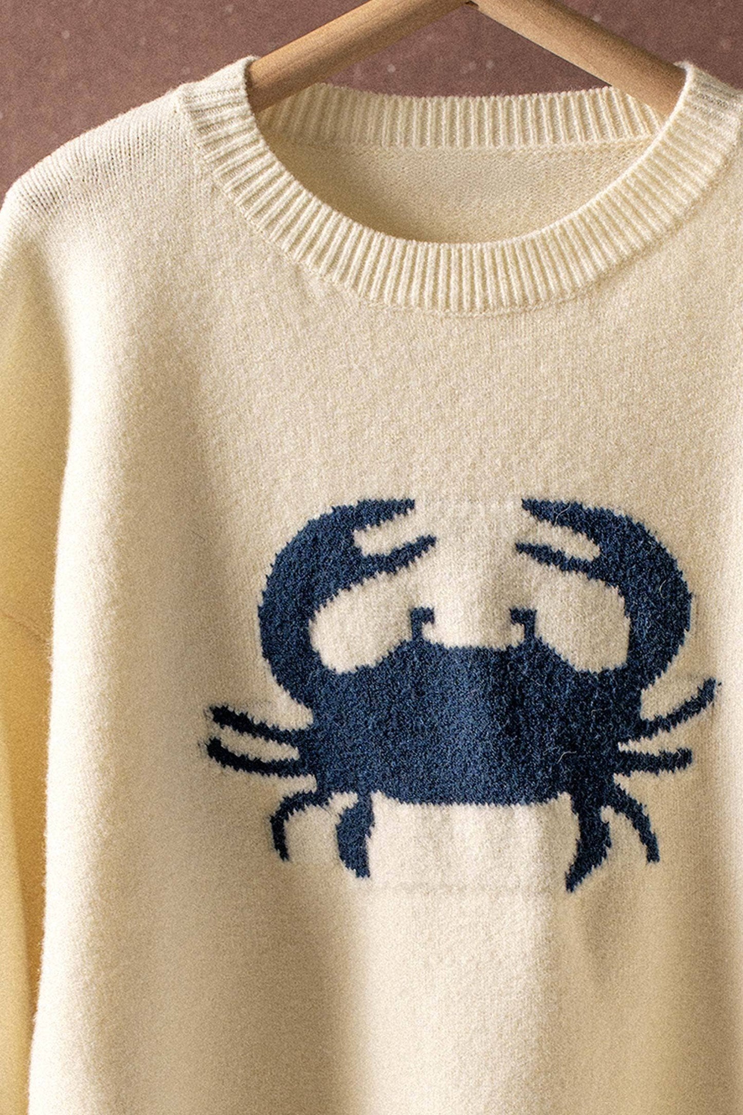 Cream Crab Knit Sweater