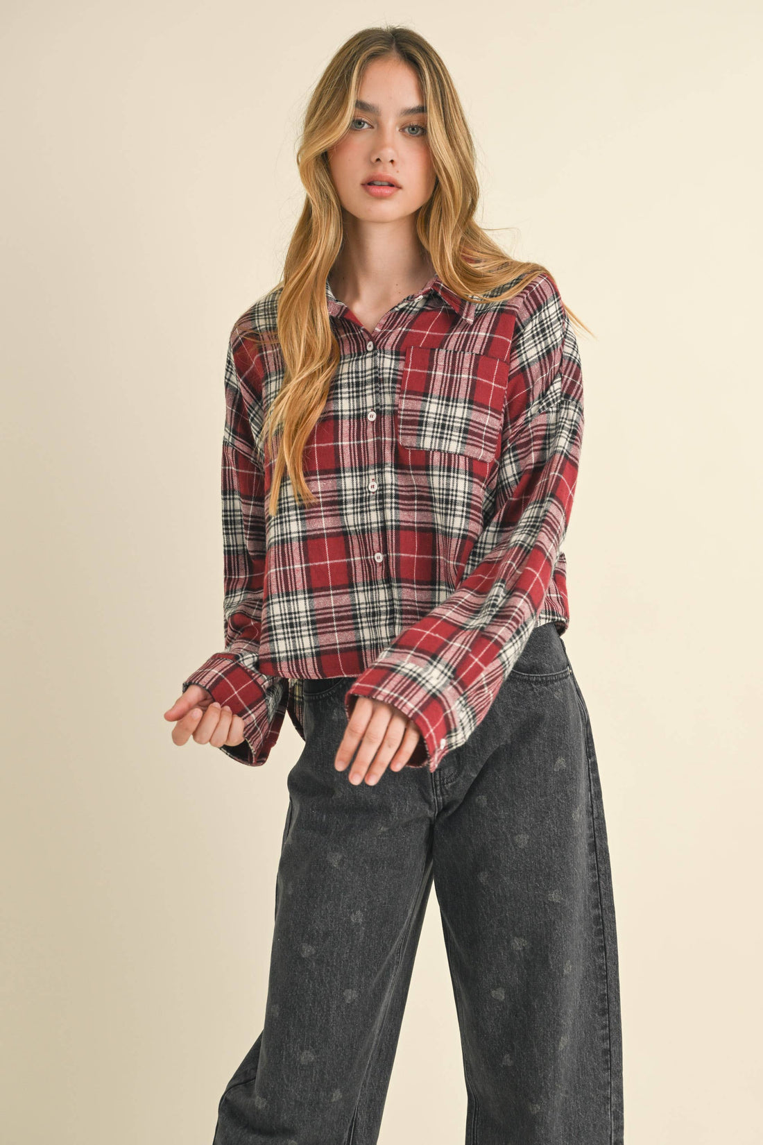 Red Plaid Button Down