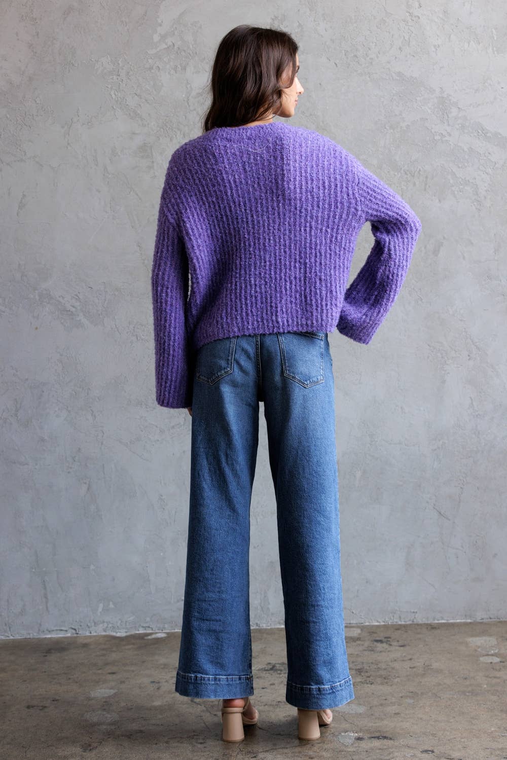 Purple Knit Cardigan