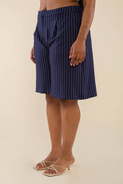 Noah Pinstripe Long Shorts