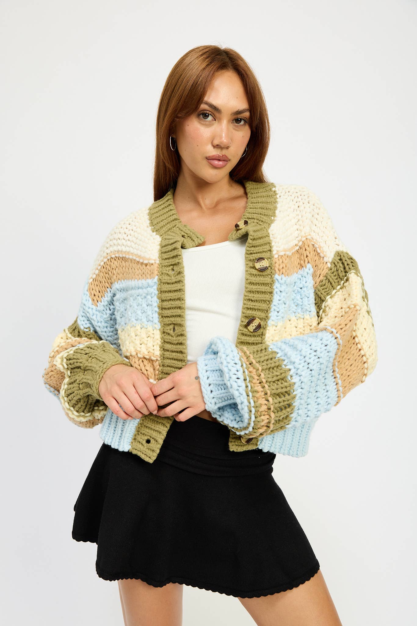 Bubble Sleeve Multi Knot Cardigan