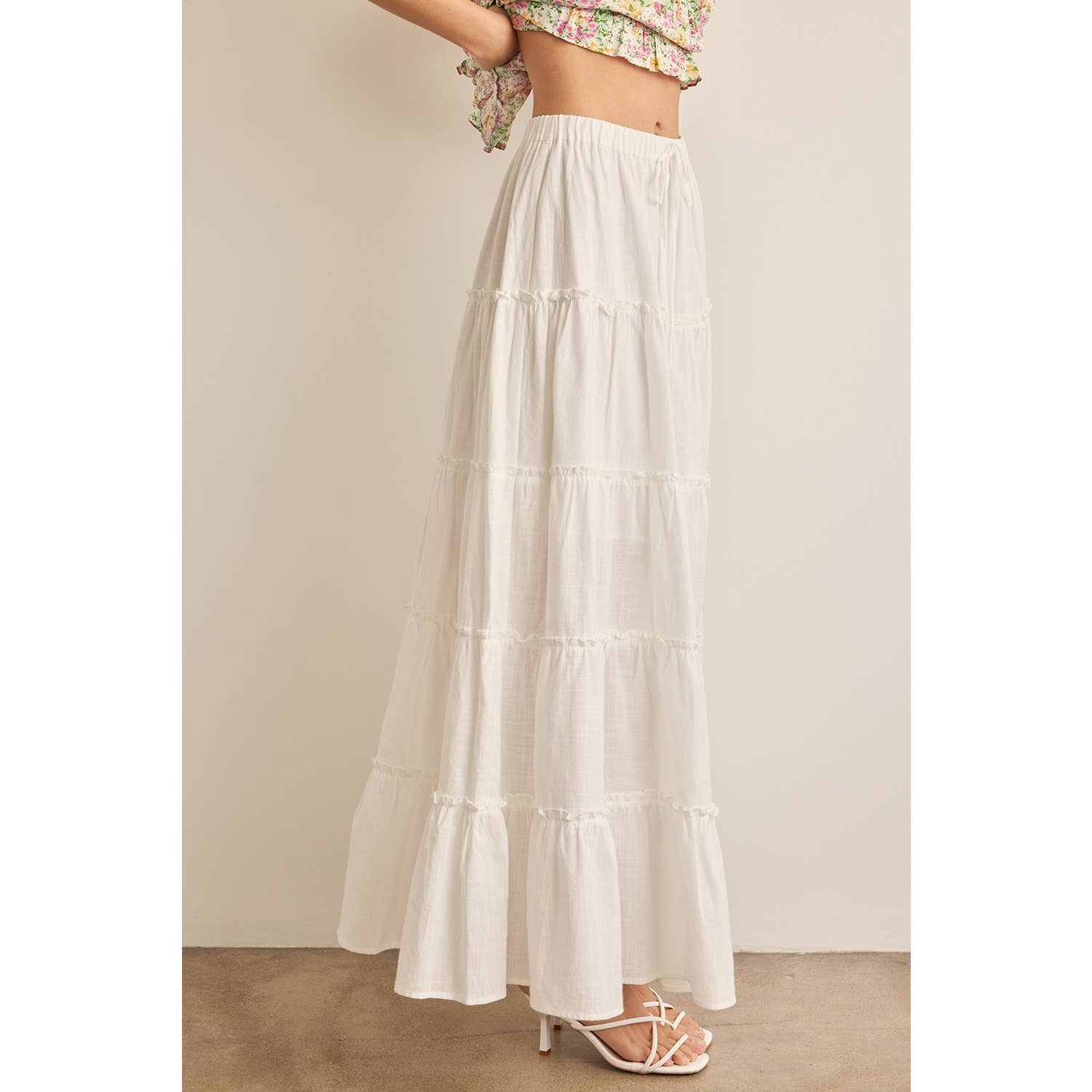 Tiered Ruffle Maxi Skirt