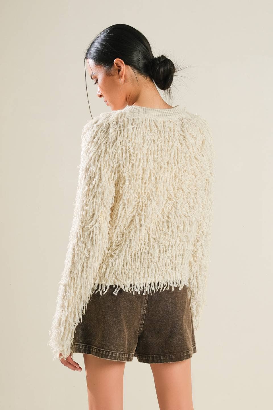 Textured Cream Sweater