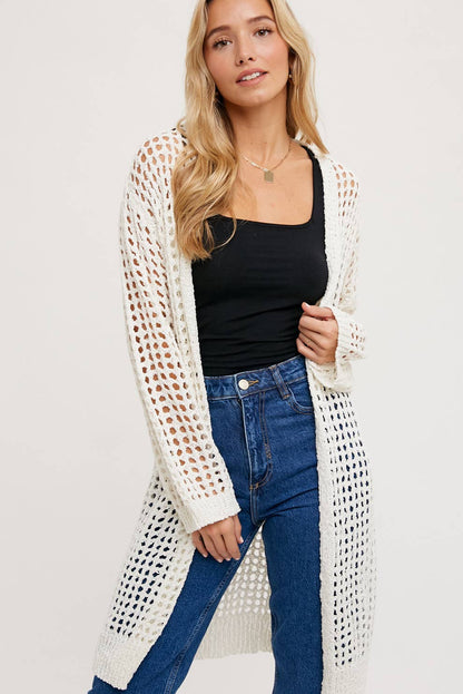 Open Knit Longline Cardigan