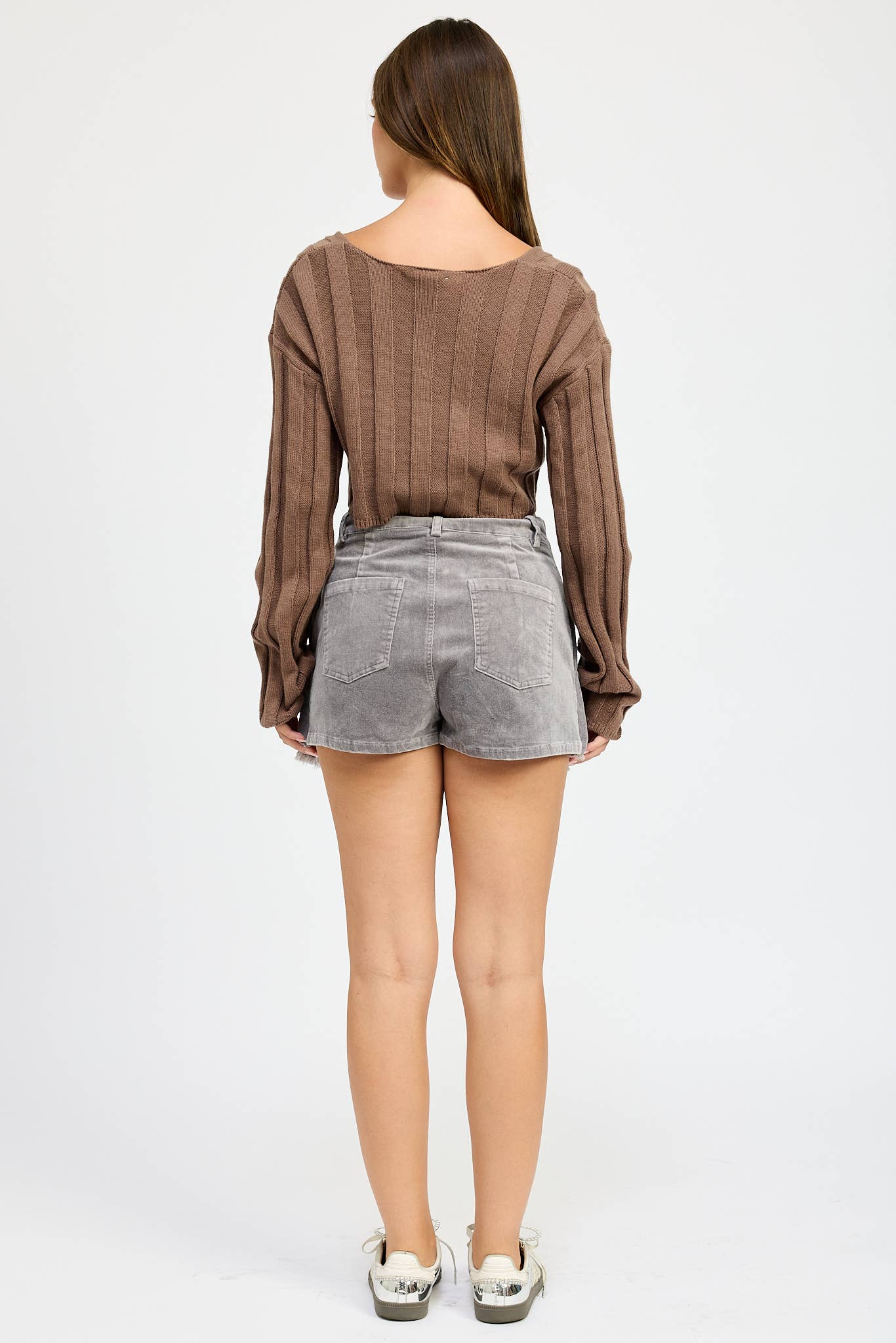 Wide Rib Brown Long Sleeve