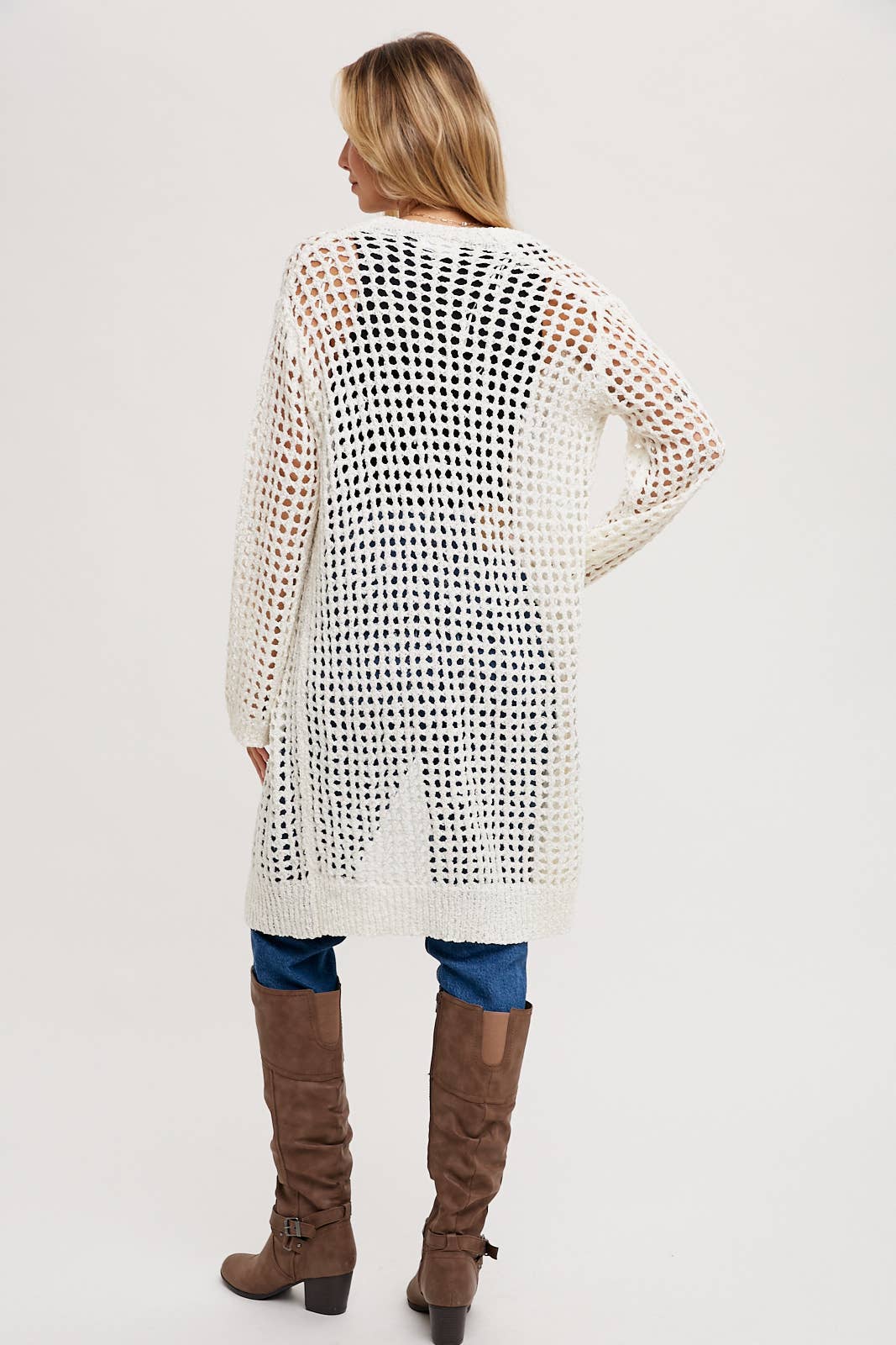 Open Knit Longline Cardigan