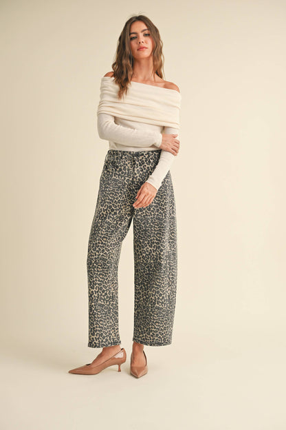 Leopard Barrel Pants