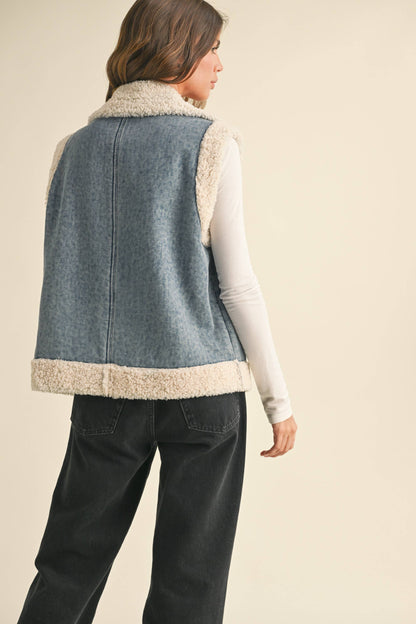 Sherpa Denim Vest