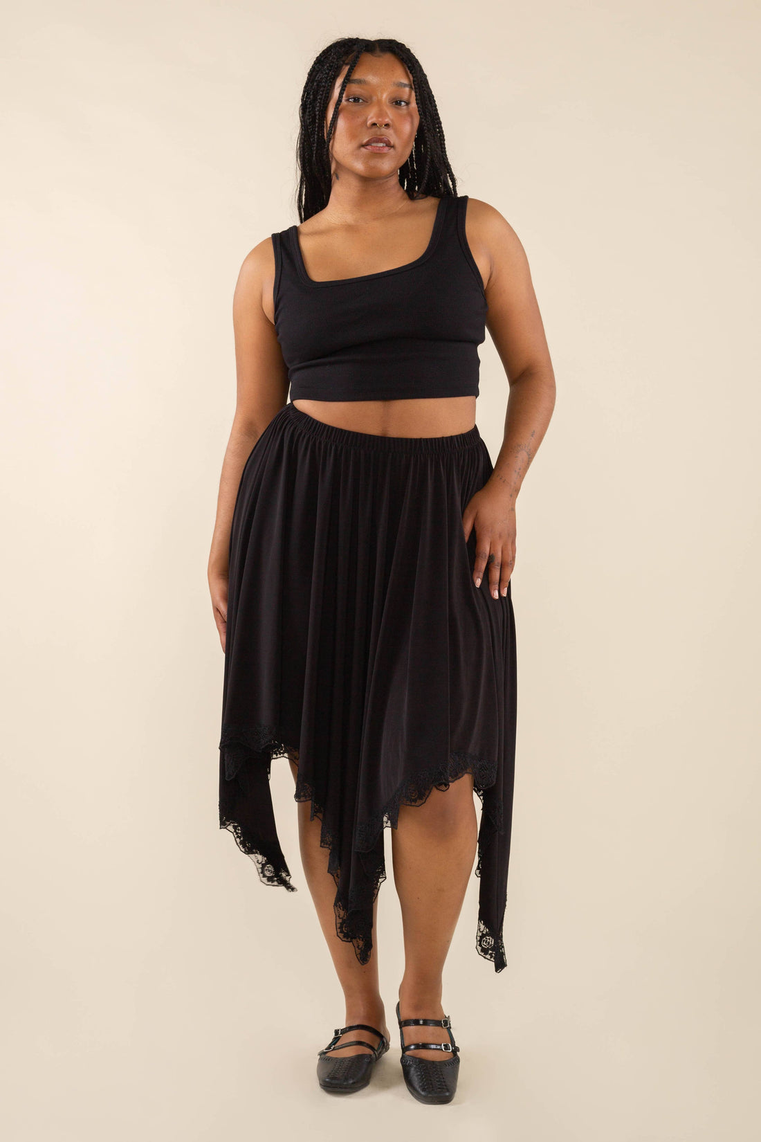 Aubrey Handkerchief Skirt - Black