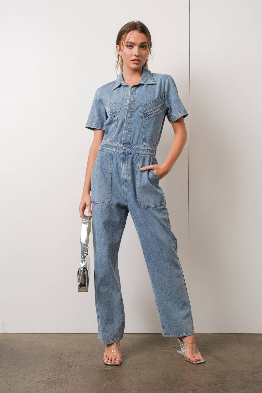 Denim Utility Jumpsuit