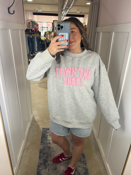Down the Shore Mockneck Grey