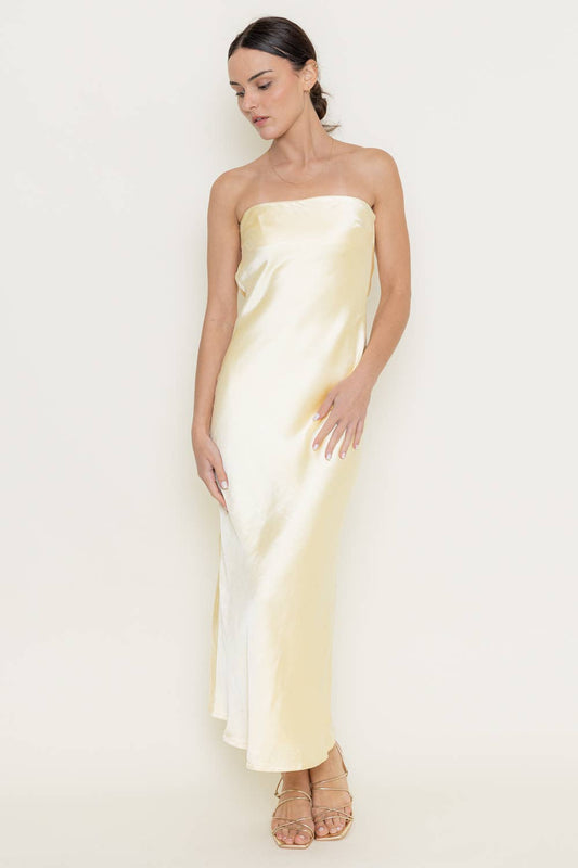 Lemon Strapless Maxi Dress