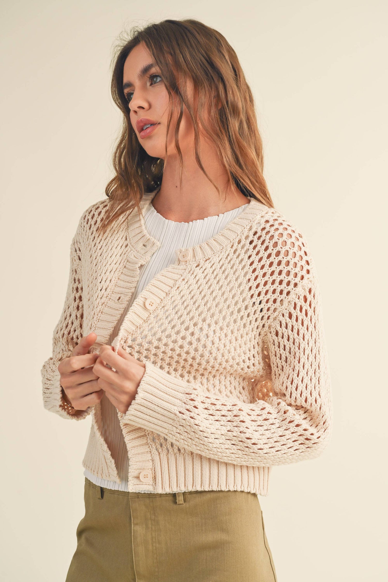 Lena Crochet Button Down