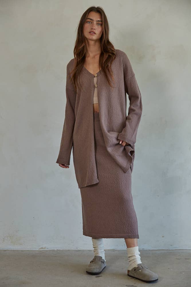Long Midi Cardigan - Dark Mocha