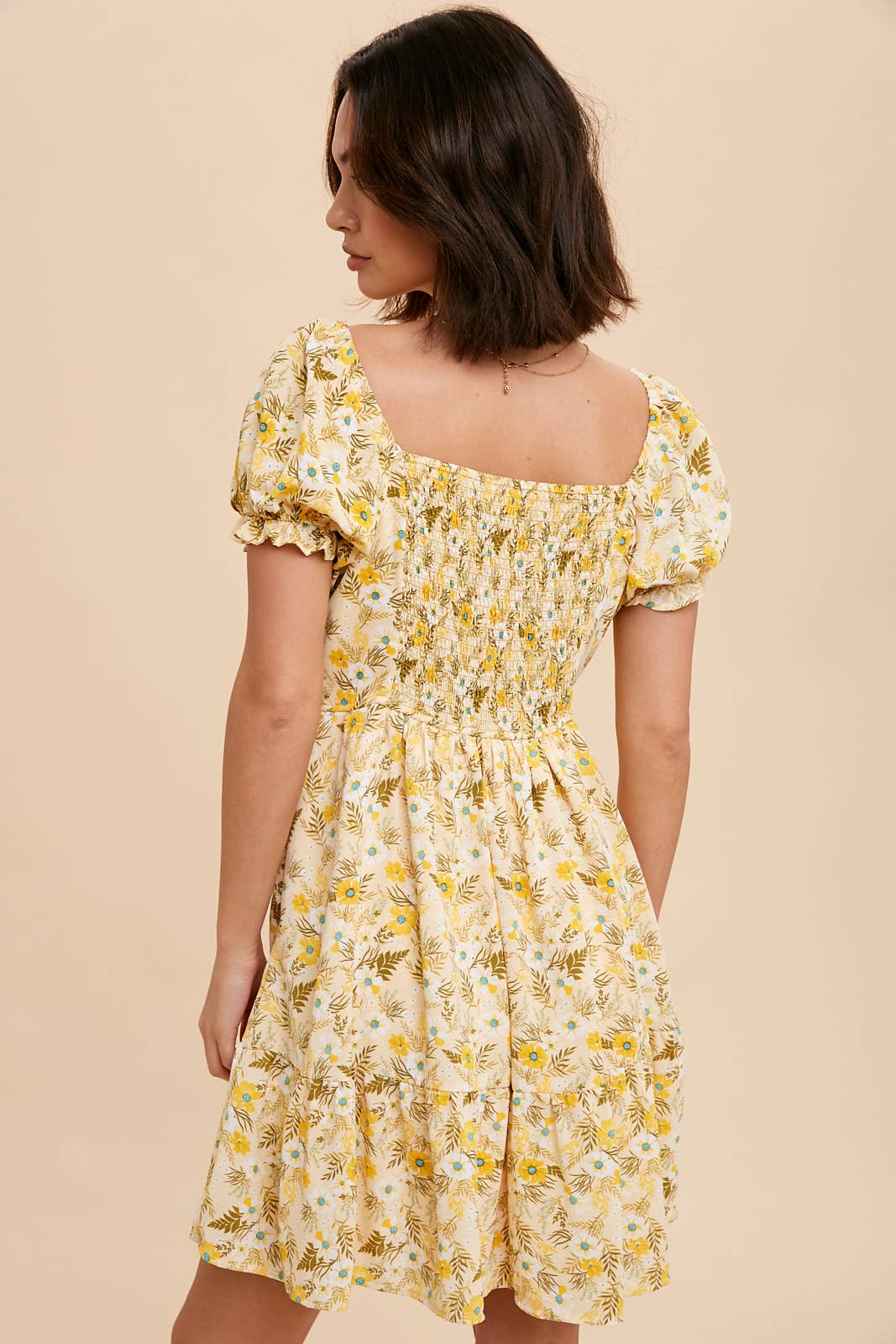 Sunwashed Poppy Button Front Mini Dress