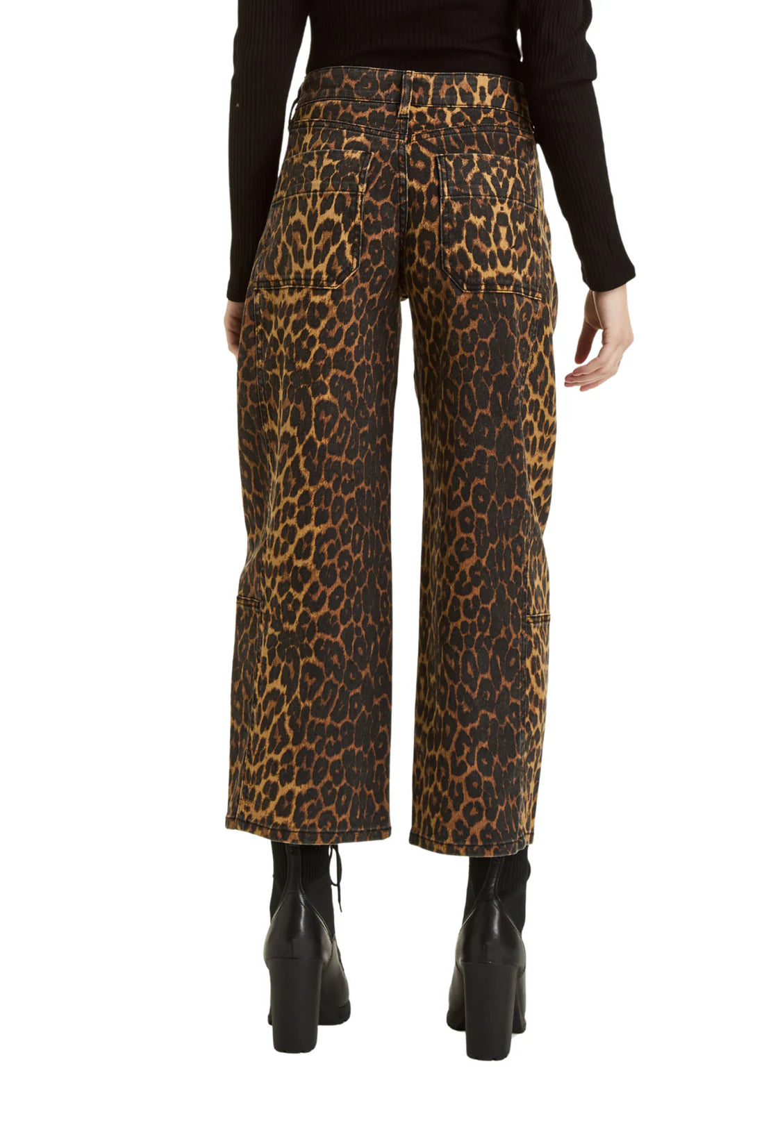 Leopard Crop Barrel Jeans