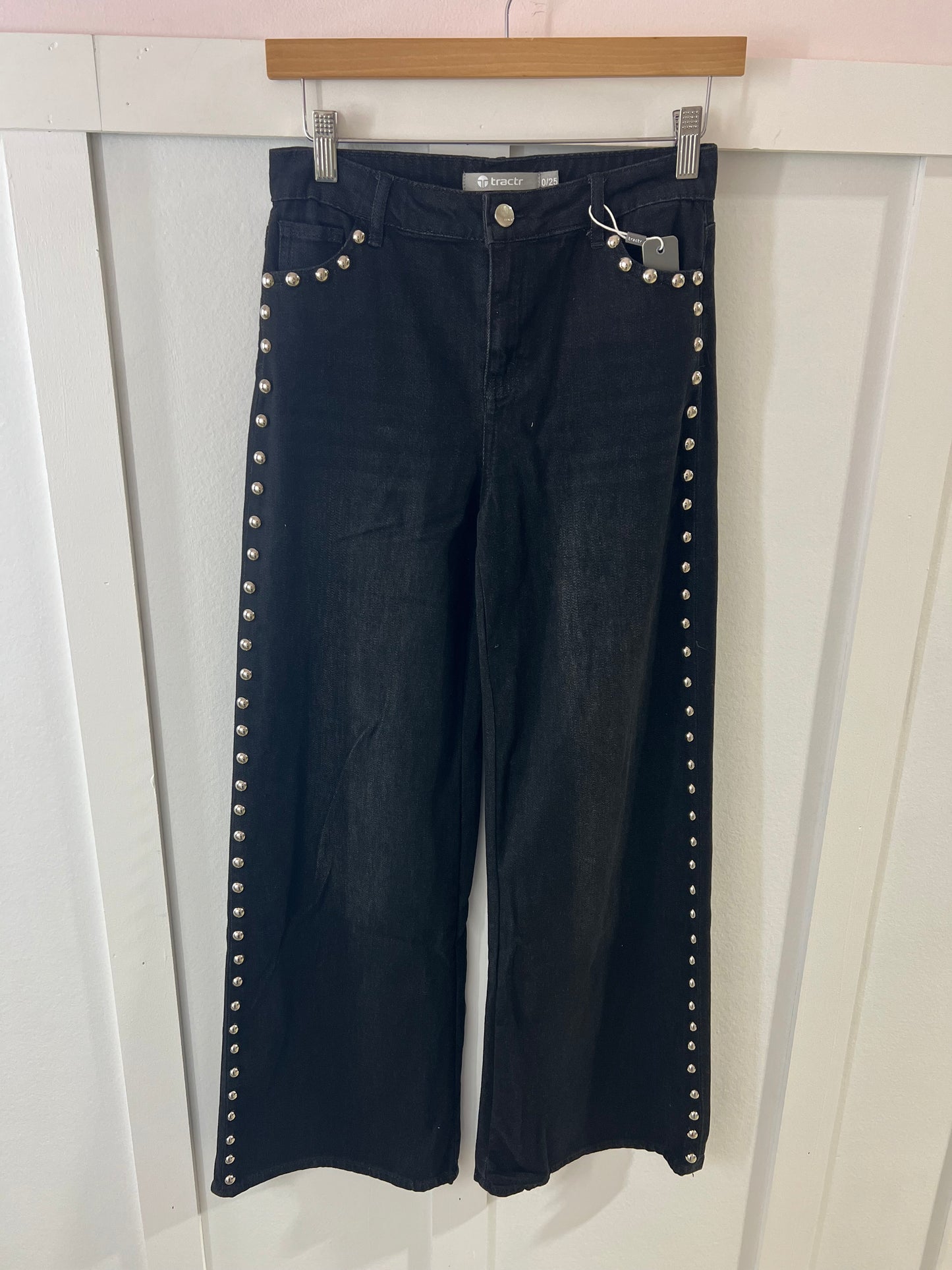 Side Studded Black Jean
