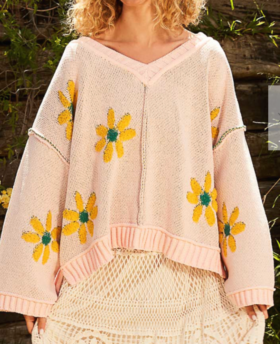 Pink Mojito Flower Sweater