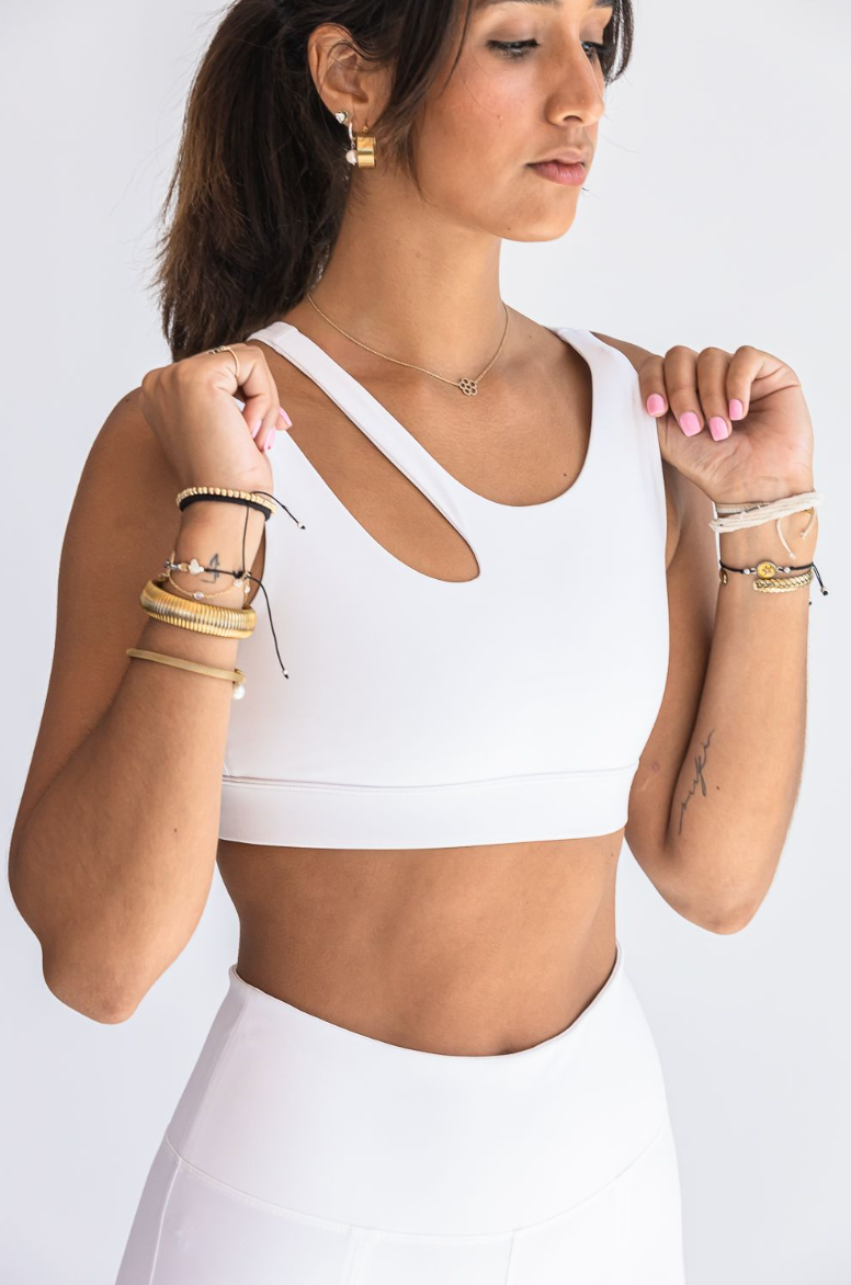 Cut Out Bra - White