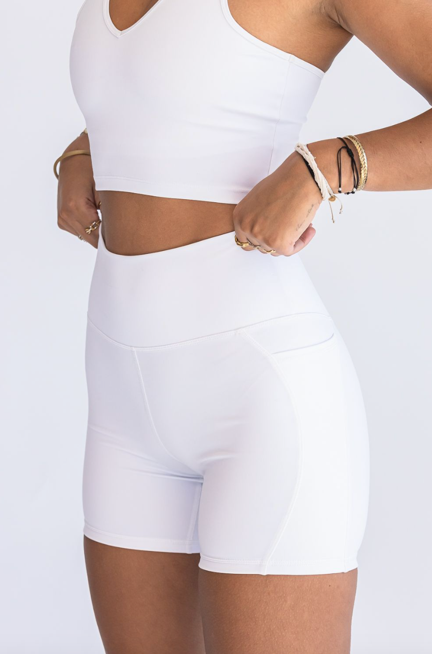 5&quot; Biker Shorts - White