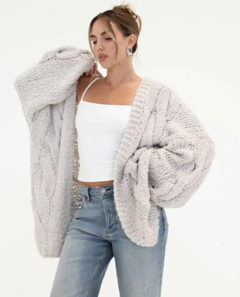 Aspen Cardigan - White Smoke