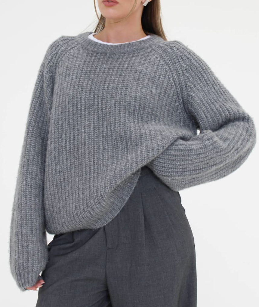 Fisherman Sweater - Ht Grey