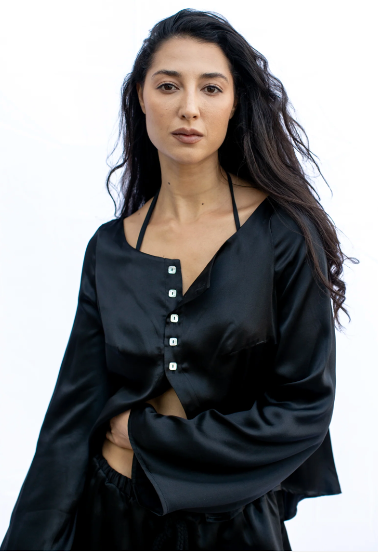 Black Silk Top