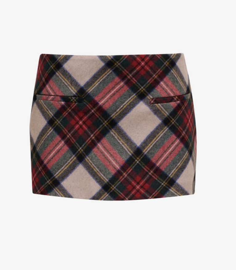 Mistletoe Plaid Micro Skort