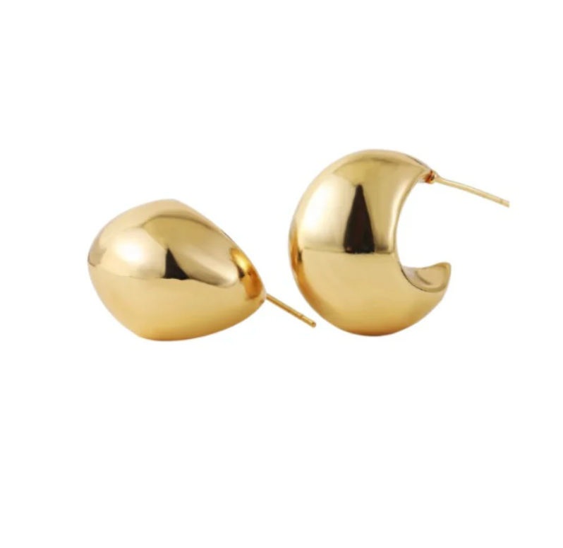 Half Moon Gold Hoops