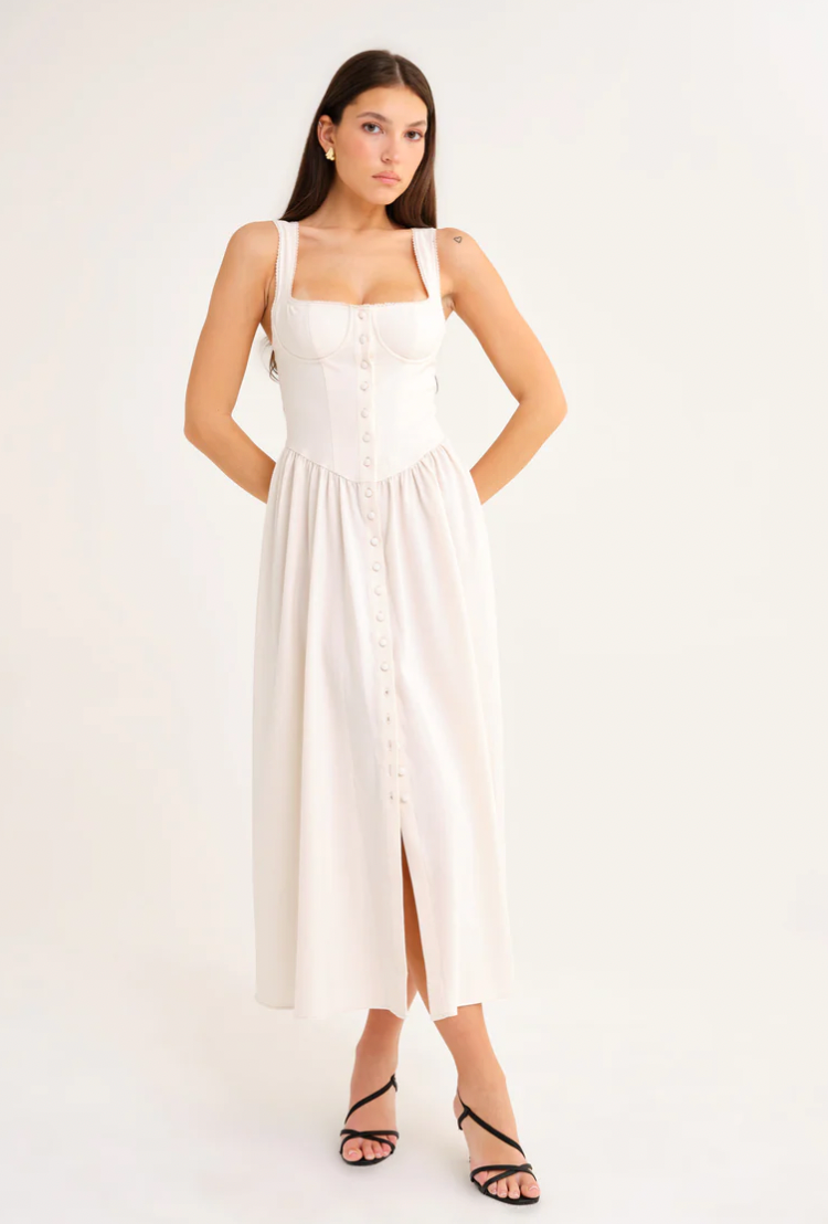 Antoinette Midi Dress - Cream