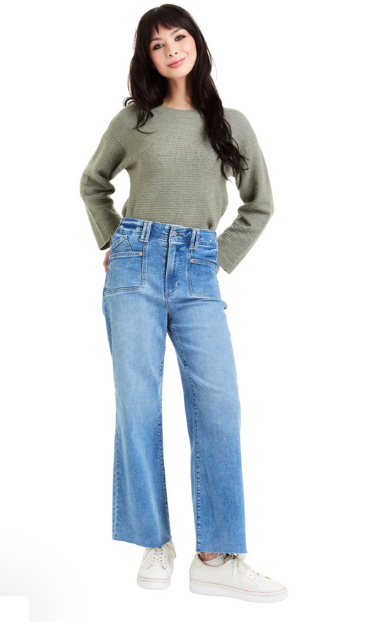 Utility Pocket Wide Leg - Lt Indigo