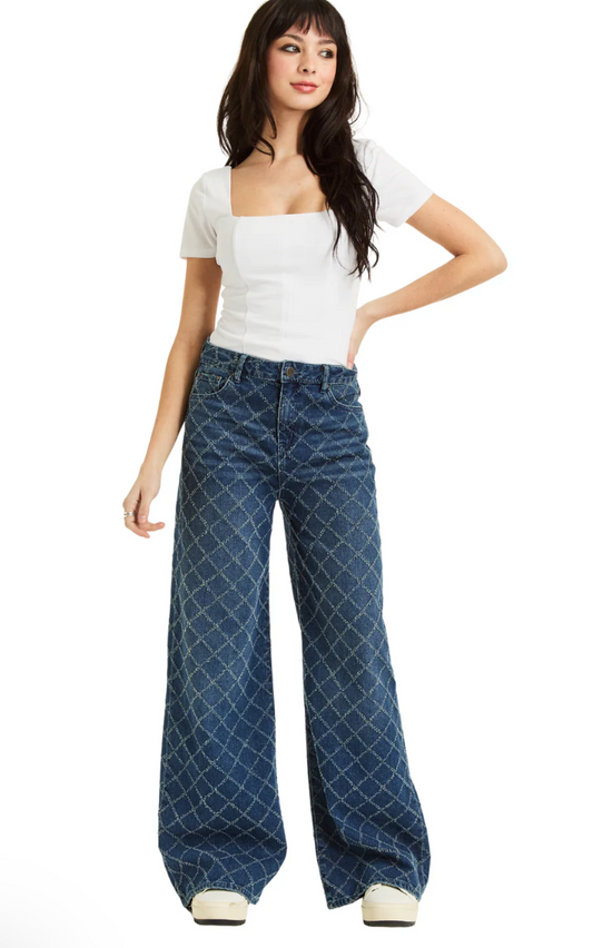 Diamond Needle Punch Wide leg