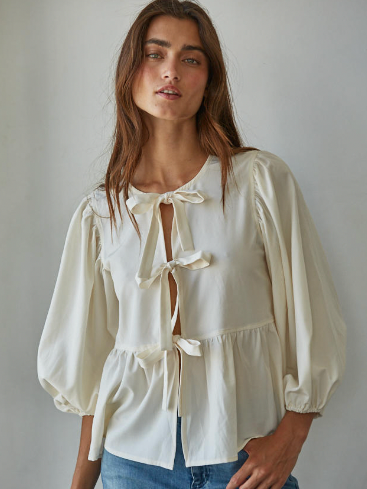 Bow Kisses Top - Cream