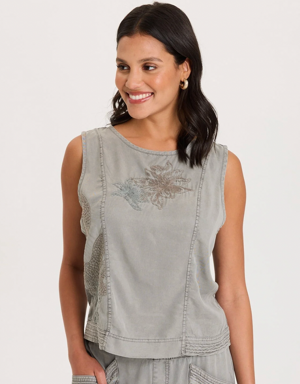 Embroidered Davies Tank
