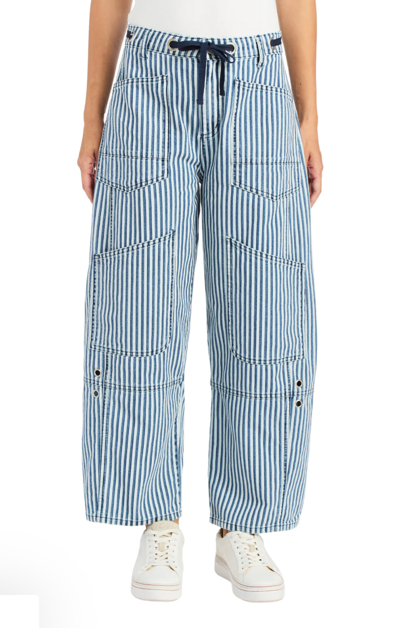 Blue Stripe Grommet Pants